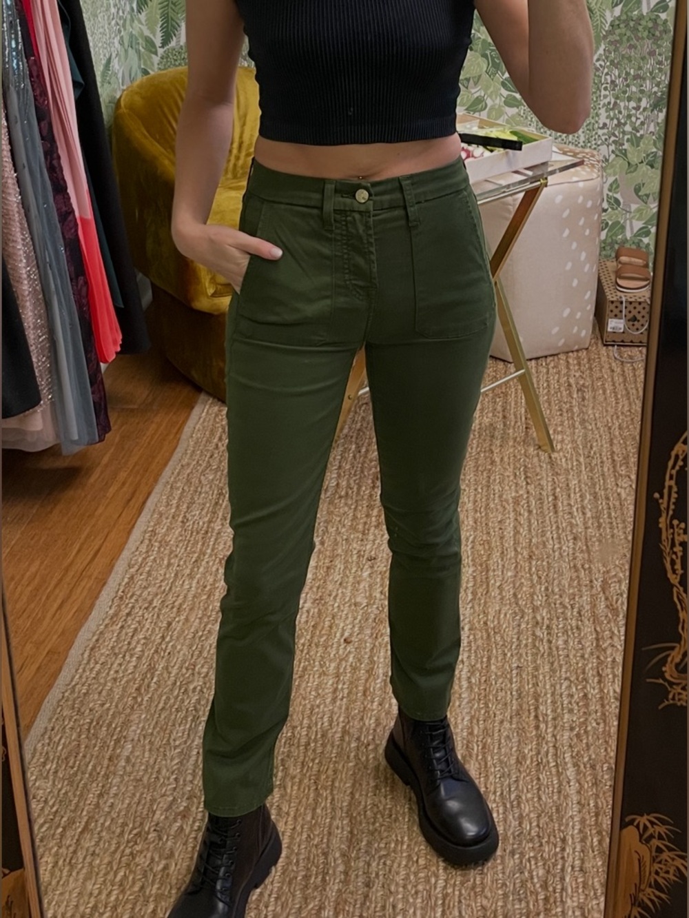 NWT✨ JEN7 Ankle Straight Army Green